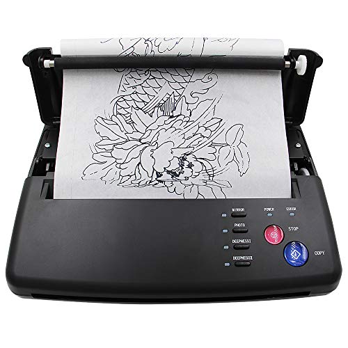 Tattoo Transfer Stencil Machine,Beoncall Tattoo Transfer Printer Machine Black Thermal Copier Printer with Tattoo Transfer Papers for Tattoo Transfer Paper Tattoo Supplies