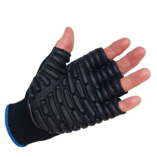 IMPACTO BLACKMAXX Touch L 1/2FINGER Anti-Vibration Glove Blue