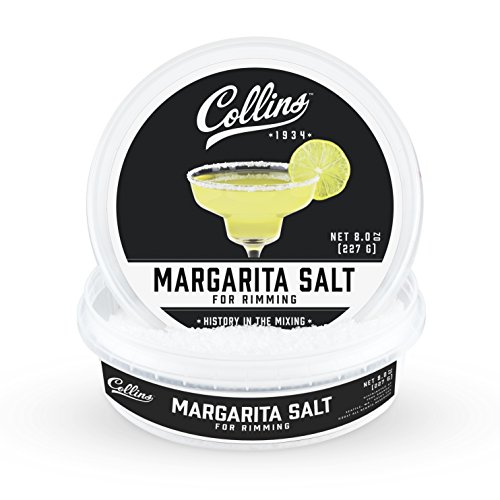 Collins White Margarita Salt Rimmer for Cocktails, Glass Rimming Salt for Margarita, Bloody Mary, Manhattan Drinks, 6 oz