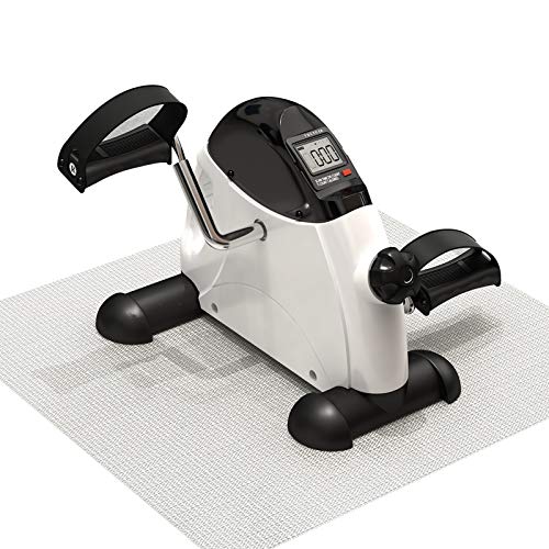 MBB Pedal Exerciser,Under Desk Mini Cycle,Mini Exercise Bike for Arm and Leg,LCD Display with Anti - Slip Pad White Color