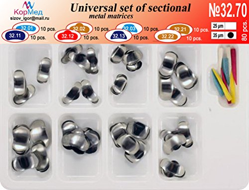 Kit of Sectional Contoured Matrices Matrix 80 pcs/8 types (35 mkm)