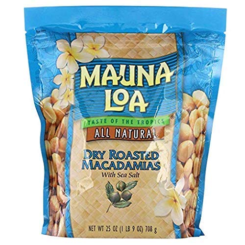 Mauna Loa Dry Roasted Macadamia Nuts with Sea Salt All Natural (25 oz Bag)