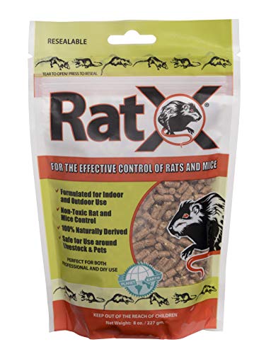 EcoClear Products 620100-6D RatX All-Natural Non-Toxic Humane Rat and Mouse Killer Pellets, 8 oz. Bag