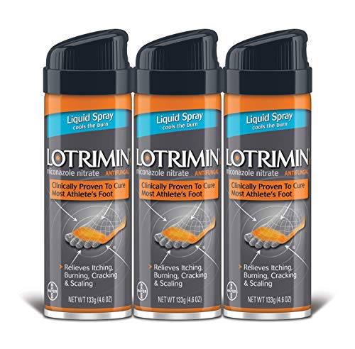 Lotrimin AF Athlete's Foot Liquid Spray, Miconazole Nitrate 2%, Proven Clinically Effective Treatment of Most Athlete’s Foot, 4.6 Ounce Spray Can (Pack of 3)