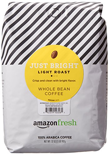 AmazonFresh Just Bright Whole Bean Coffee, Light Roast, 32 Ounce (Pack of 1)