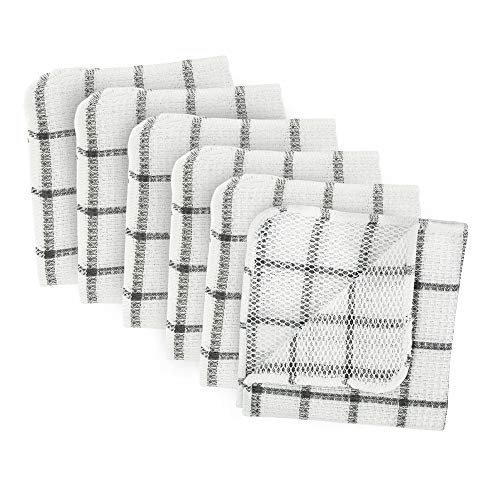DII Scrubber Collection Dishcloth Set, 12x12, Gray 6 Count