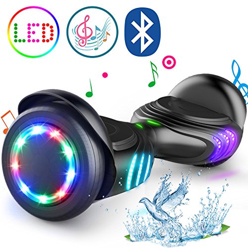 TOMOLOO Hoverboard with Bluetooth Speaker and LED Lights Self-Balancing Scooter UL2272 Certified 6.5' Wheel Electric Scooter for Kids and Adults