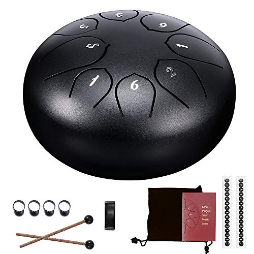 LMTXXS Steel Tongue Drum, 6 Inch Steel Tongue Drum 8 Tune Hand Pan Drum Tank Hang Drum With Drum Mallet Carrying Bag Percussion Instruments, Gift for Beginner