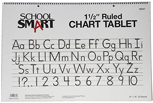 School Smart Chart Tablet, 24 x 16 Inches, 1-1/2 Inch Skip Line, 25 Sheets