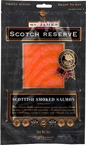 St. James Scottish Reserve Sliced Skinless Smoked Salmon, 4-Ounce Package