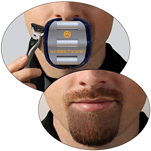 Mens Goatee Shaving Template | Create a Perfectly Shaped Goatee Every Time | Adjustable | Reduces Shaving Time | Shape Van Dyke, Goatee and Circle Beard, by GoateeSaver (Version 1.1)