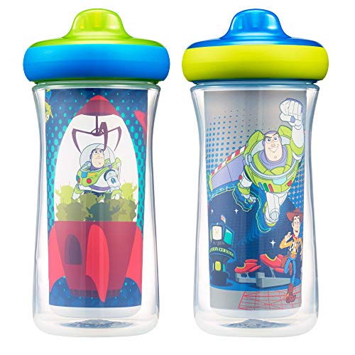 The First Years Disney Toy Story Insulated Hard Spout Sippy Cups, 9 Ounce, Blue/Green, one size