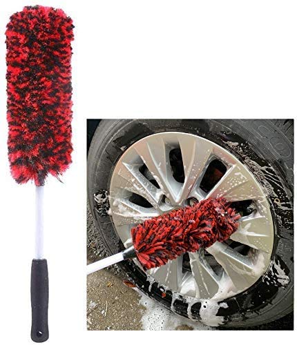 Metal Free Synthetic Wool Wheel Brush, Tire Woolies, Soft, Dense Fibers Clean Wheels Safely