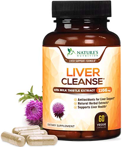 Liver Cleanse - Natural 22 Herb Formula 1166mg - Vegan Liver Support Supplement - Made in USA - Liver Complex with Milk Thistle, Silymarin, Beet, Artichoke, Dandelion, and Chicory Root - 60 Capsules