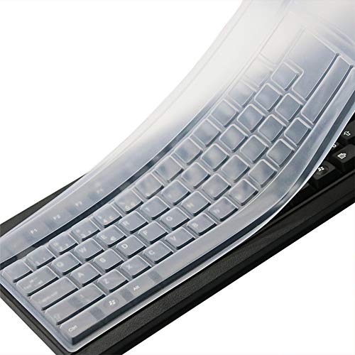 Clear Desktop Computer Keyboard Cover Skin for PC 104/107 Keys Standard Keyboard, Anti Dust Waterproof Keyboard Protective Skin