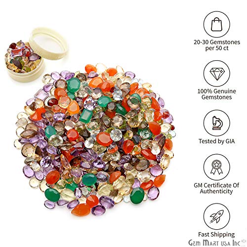 100+ Carats Loose Mixed Gems Wholesale Lot. Natural Faceted Semi Precious Gemstones. Gemmartusa Loose Gemstone