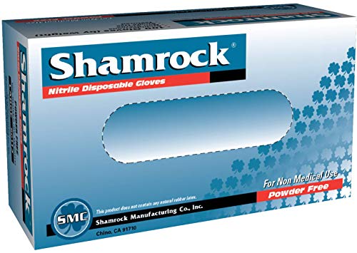 Shamrock 5mil Blue Nitrile Industrial Powder Free Gloves, Latex Free, Size Small 80111