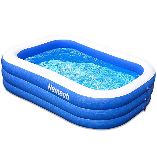 Homech Family Inflatable Swimming Pool, 93' X 55' X 23' Full-Sized Inflatable Lounge Pool for Baby, Kiddie, Kids, Adult, Infant, Toddlers for Ages 3+,Outdoor, Garden, Backyard, Summer Water Party