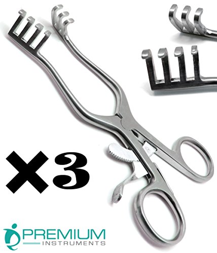 3× Weitlaner Retractor 5.5' Blunt 3x4 Prong Surgical Veterinary Stainless Steel Instruments