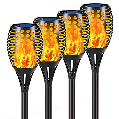Aityvert Solar Lights, 43' Flickering Flames Torch Lights Outdoor Waterproof Landscape Decoration Lighting Dusk to Dawn Auto On/Off Security Flame Lights for Yard Garden Pathway Driveway 4-Pack