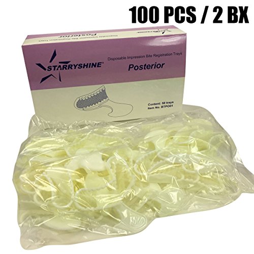 Disposable Posterior Bite Registration Tray Dental Impression Trays w/Nylon Net (100, 2 BX)