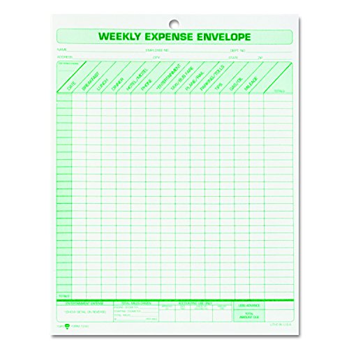TOPS Weekly Expense Envelope, 8-1/2 X 11, 20 Envelopes Per Pack (1242)