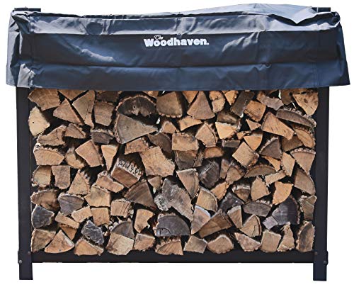The Woodhaven 4 Foot Firewood Log Rack with Cover