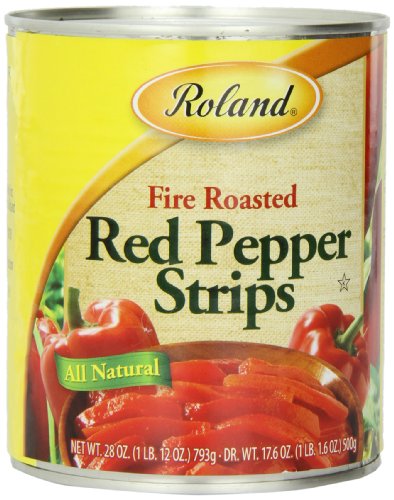 Roland Foods Fire Roasted Red Peppers, Strips, Specialty Imported Food, 28-Ounce Can