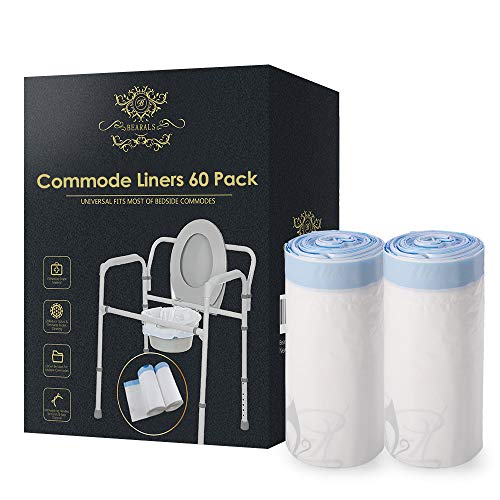 Commode Liners, Bearals Commode Bags Bedside Commode Liners Disposable for Adult Commode (Pack of 60)