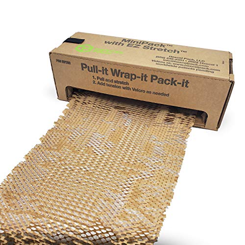 HexcelWrap Cushioning Kraft Paper 15.25' x 300' in Self-Dispensed Box – Eco-Friendly Honeycomb Alternative to Bubble Wrap – Innovative Packing Paper Roll for Shipping and Moving