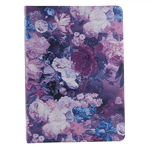 XIAOZHI Professional Portfolio, Floral Painting PU Leather Binder Padfolio, Business Planner Organizer with 3-Ring Binder, Purple, 9.5 x 9.5 x 12.8'