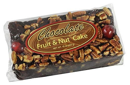 Grandma's Chocolate Fruitcake Fudge Brownie like Fruit and Nut Cake, Plump Cherries, Pineapple, Raisins, Walnuts, Pecans by Beatrice Bakery in One Pound Loaf