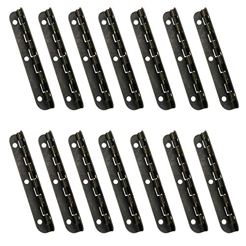 Liyafy 14Pcs 90 Degrees Bronze Hinge Use for Furniture Jewelry Box Hinge Cabinet with Screw