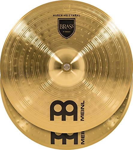 Meinl 18” Marching Cymbal Pair with Straps - Brass Alloy Traditional Finish - Made In Germany, 2-YEAR WARRANTY (MA-BR-18M)