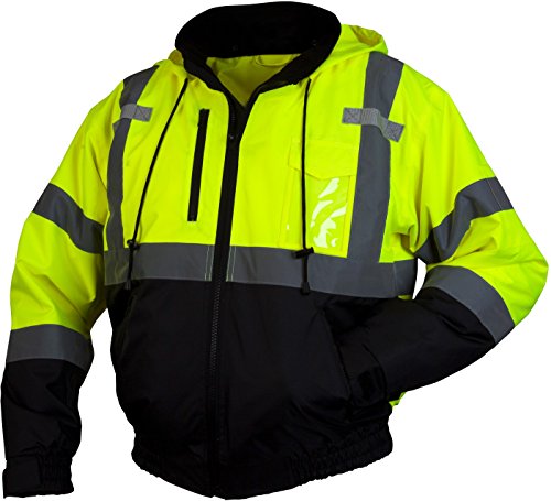 Pyramex RJ31 Series Lumen X Class 3 Fleece Bomber Safety Jacket, Lime, Large