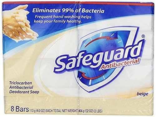 Safeguard Antibacterial Beige Bar Soap, 4 Ounce 8 Bars