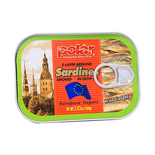 MW Polar Brisling Sardines, Smoked in Olive Oil, 3.53-Ounce (Pack of 12)