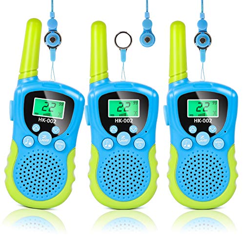 M SANMERSEN Walkie Talkies for Kids, 3 Pack Kids Walkie Talkies Toys with 3 KM Long Range 22 Channels 2 Way Radio Flashlight Best Gifts for Kids Boys Girls Outside Adventures Game Camping Hiking