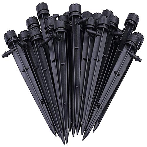 Axe Sickle Set of 100 Drip Emitters Perfect for 4mm / 7mm Tube, Adjustable 360 Degree Water Flow Drip Irrigation System for Watering System.