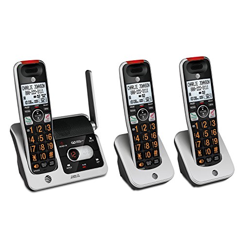 AT&T CRL82312 3-Handset Expandable Cordless Phone with Answering System, XL Display, Backlit Buttons & Visual Ringer