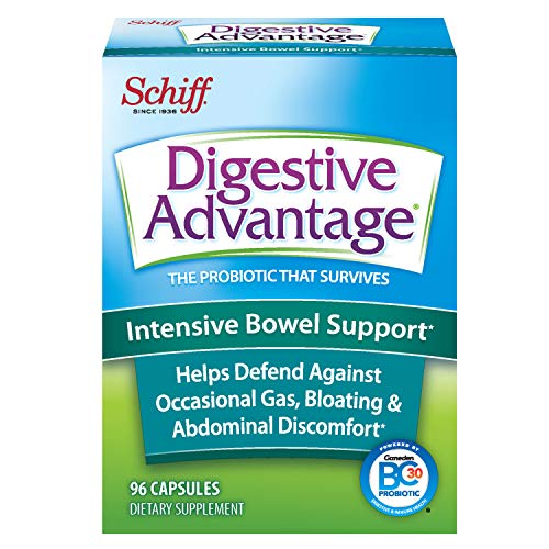Intensive Bowel Support Capsules, Digestive Advantage (96 Count In A Box) - Helps Defend Against Occasional Gas, Bloating, Abdominal Discomfort and Diarrhea*, Supports Digestive & Immune Health*