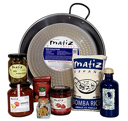 Matiz España Deluxe Authentic Paella Kit with Traditional Pan and Ingredients