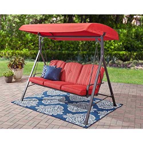 Mainstays Forest Hills 3-Seat Cushion Swing (Red)