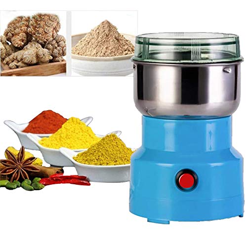 Multifunction Smash Machine Electric Coffee,Portable Cereals Grain Grinder,Household Electric Cereals,Powder Electric Seasonings Spices Milling Machine Grinder for Daily Use (Blue)