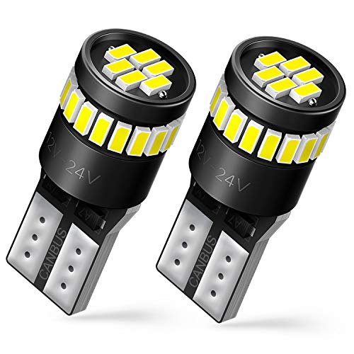 AUXITO 194 LED Bulbs 168 175 2825 W5W T10 24-SMD 3014 Chipsets 6000K White for Car Dome Map Door Courtesy License Plate Lights Pack of 2