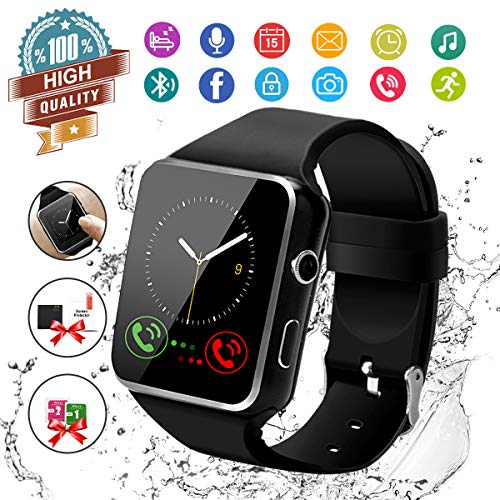 Smart Watch,Android Smartwatch Touch Screen Bluetooth Smart Watch for Android Phones Wrist Phone Watch with SIM Card Slot & Camera,Waterproof Sports Fitness Tracker Watch for Men Women Kids
