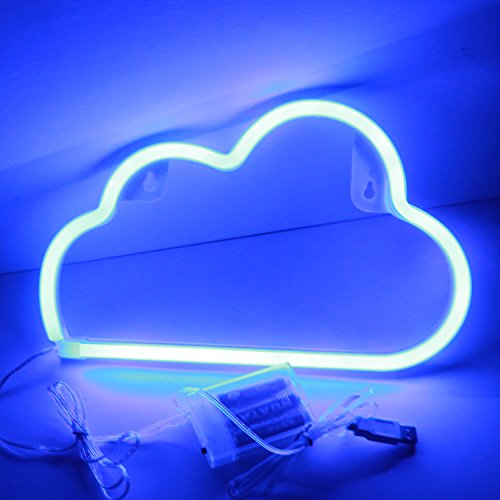XIYUNTE Blue Cloud Light Neon Signs Led Neon Wall Light Battery or USB Operated Neon Light Sign Led Neon Lights Cloud Lamp Light up for The Home,Kids Room,Bar,Festive Party,Christmas,Wedding