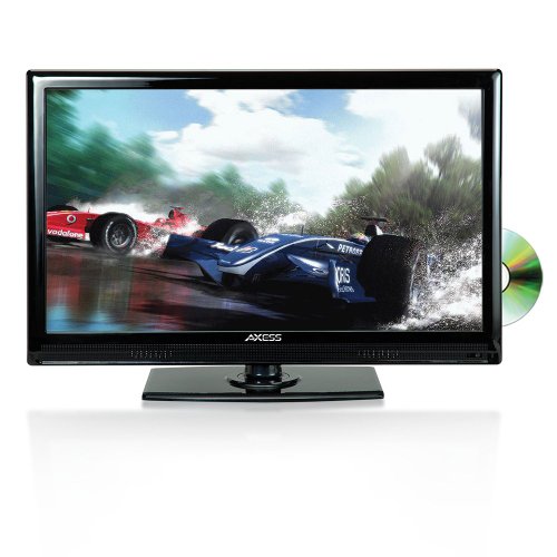 AXESS TVD1801-19 19-Inch LED HDTV, Features 12V Car Cord Technology, VGA/HDMI/SD/USB Inputs, Built-In DVD Player, Full Function Remote