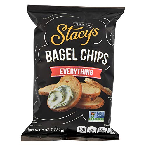 STACY'S PITA CHIPS, Bagel Chips,Everything, Pack of 12, Size 7 OZ - No Artificial Ingredients GMO Free