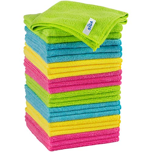 MR.SIGA Microfiber Cleaning Cloth, Pack of 24, Size:12.6' x 12.6'